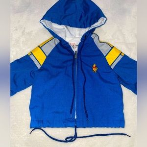 Vintage RARE Winnie the Pooh Disney blue jacket zip up lightweight fall 90s